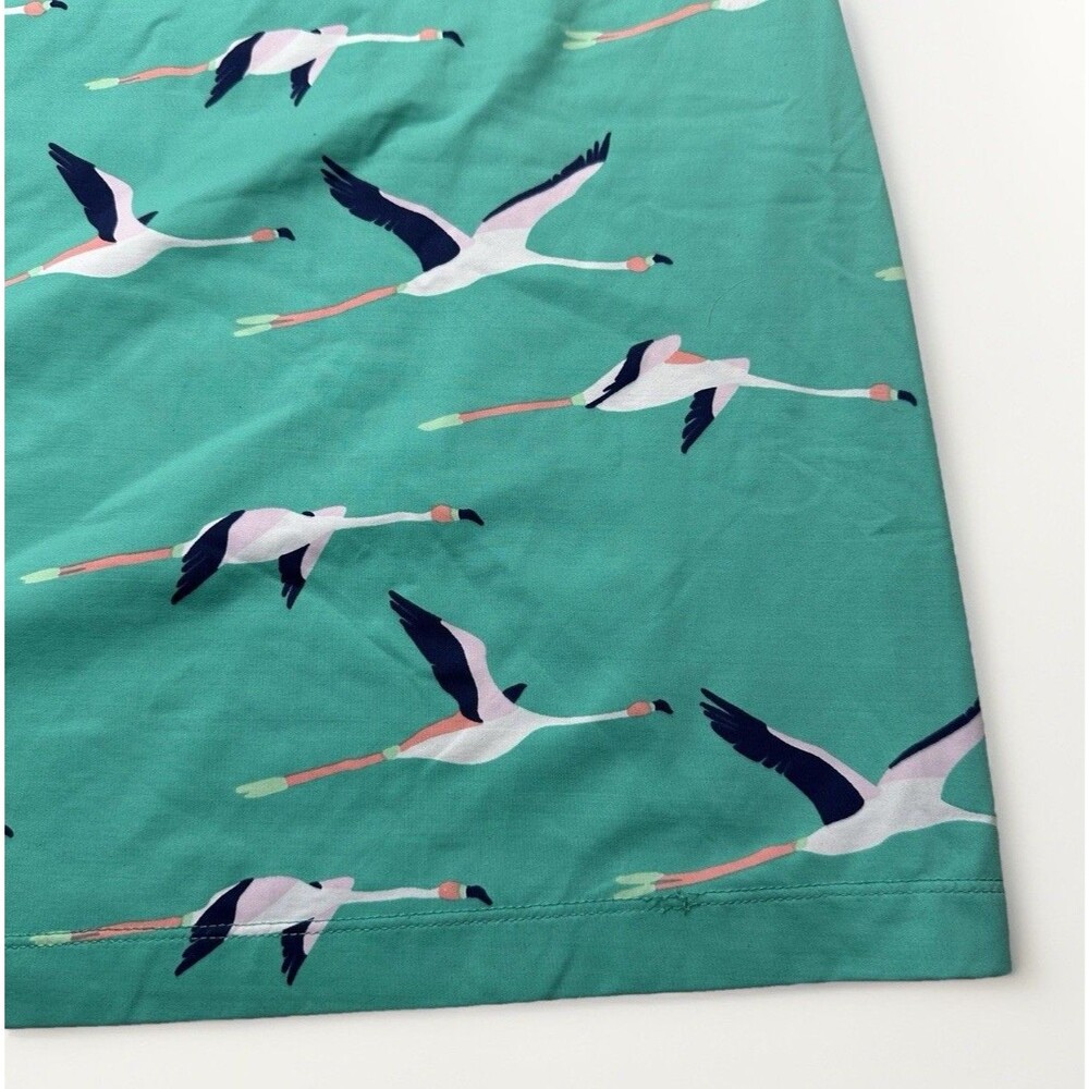 Katherine Way Flamingo Print Shift Dress Womens Small Aqua Turquoise Knee Length - Picture 2 of 6